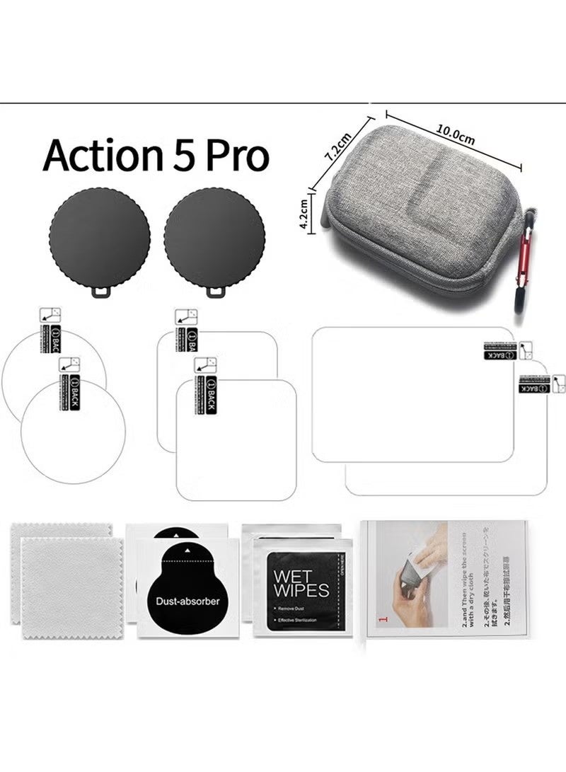 مجموعة ملحقات DJI Osmo Action 5 Pro، تتضمن غطاء حماية للشاشة وغطاء عدسة من السيليكون، مقاوم للخدش والصدمات. - Image 5